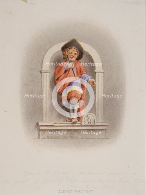 Gerard the Giant, Gerard's Hall, Basing Lane, London, 1852. Artist: Thomas Hosmer Shepherd