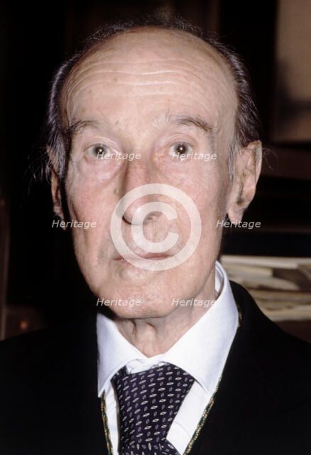 Gerardo Diego (1896-1987), Spanish poet, photo 1984.