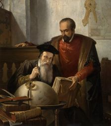 Gerhard Mercator and Abraham Ortelius, 1870. Creator: Joseph Bellemans