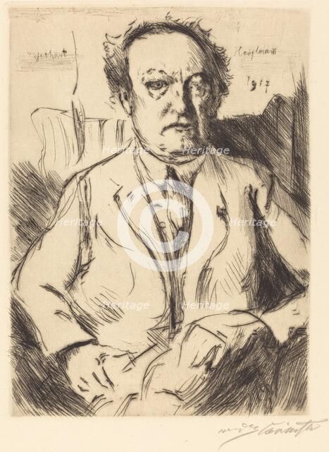 Gerhart Hauptmann, 1917. Creator: Lovis Corinth.