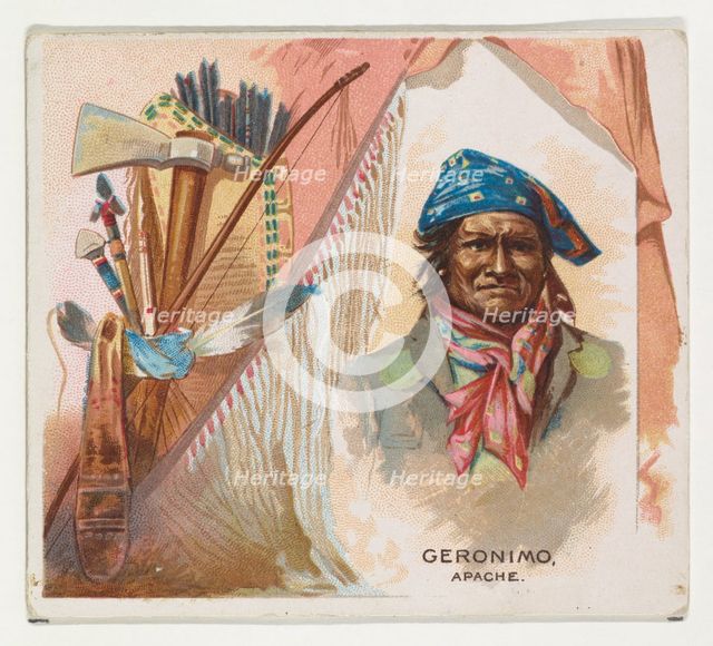 Geronimo, Apache, from the American Indian Chiefs series (N36) for Allen & Ginter Cigarett..., 1888. Creator: Allen & Ginter.