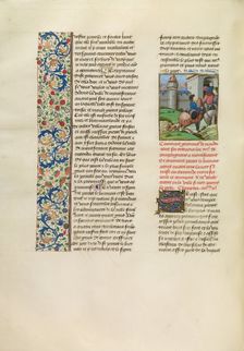 Geronnet de Maudurant Returning to Montferrant, c1380s; Chroniques (Book Three), about 1480-1483. Creator: Unknown
