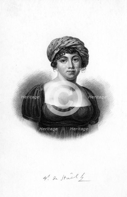 Germaine de Stael, French writer, novelist and political propagandist born in Paris, 1843. Artist: Unknown