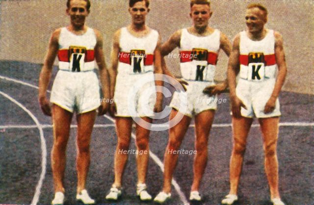German 4 x 400m men's relay team, 1928. Creator: Unknown.