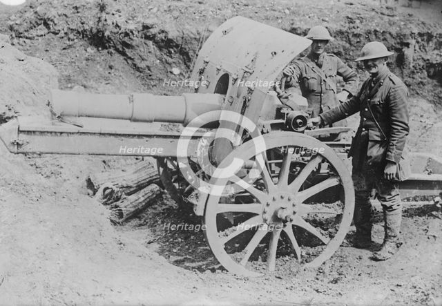 German 5.9 gun captured by British, 13 Feb 1917. Creator: Bain News Service.