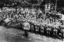 German military band at the parade on the Place de l'Etoile, Paris, June 1940