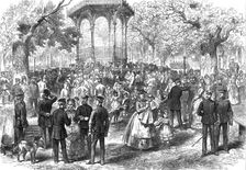 German military band on the Promenade at Rheims, 1872. Creator: Unknown