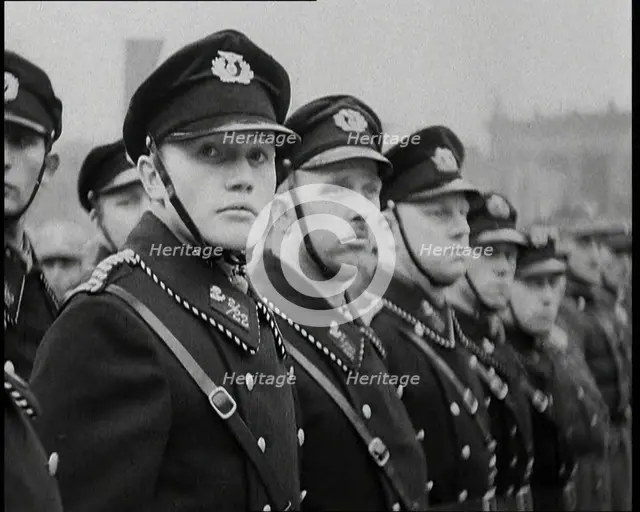 German Military Lined Up, 1930s. Creator: British Pathe Ltd.