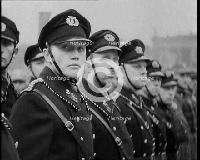 German Military Lined Up, 1930s. Creator: British Pathe Ltd.