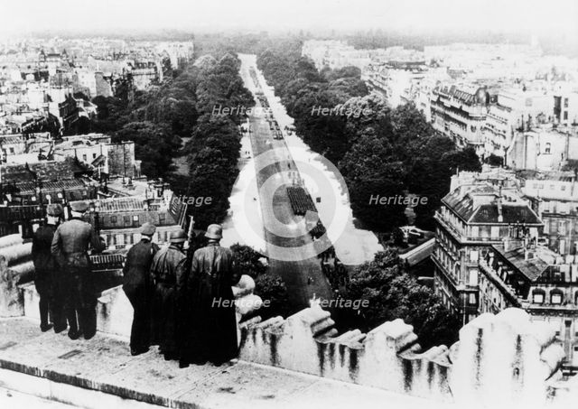 German military parade in Paris, June 1940. Artist: Unknown