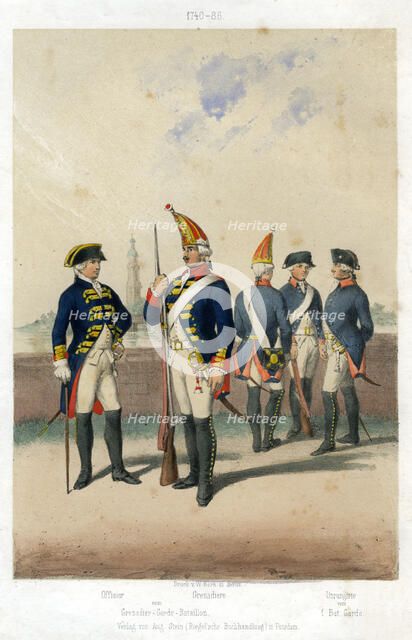 German military uniforms, 1740-1786 ((19th century).Artist: W Korn
