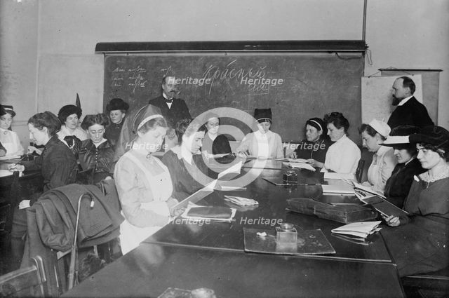 German Nurses learning Russian, between c1915 and c1918. Creator: Bain News Service.