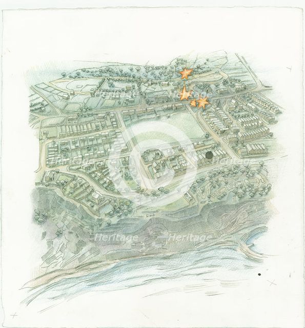 German naval bombardment of Scarborough, North Yorkshire, 1914 (2014). Creator: Judith Dobie.