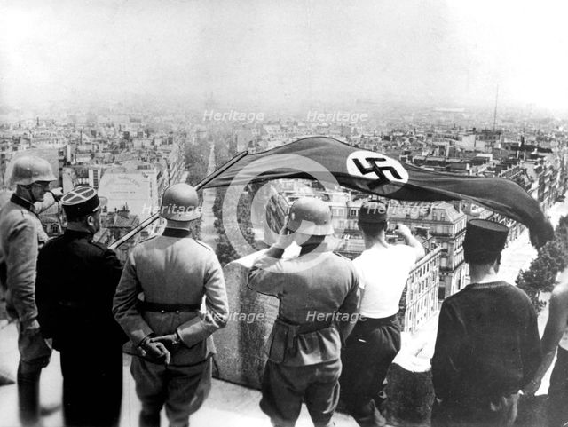 German occupation of Paris, World War II, June 1940. Artist: Anon