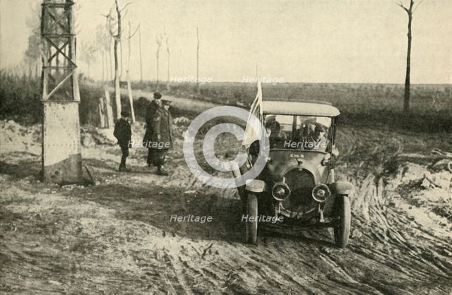 German officers indicating the whereabouts of landmines, First World War, 1918, (c1920). Creator: Unknown.