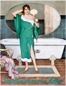 German advertisement for Adler steel bathtubs, 20th century. Creator: Unknown