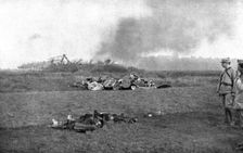 German Air Disaster; The navy zeppelin "L-44", shot down at Saint-Clement..., 1917. Creator: Unknown