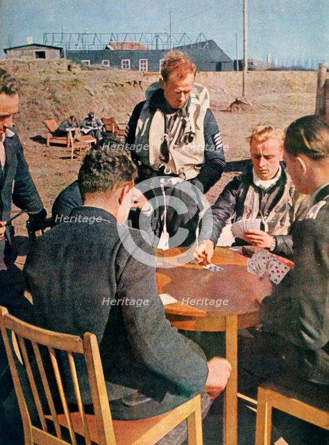 German airmen off duty, France, 1943. Artist: Unknown