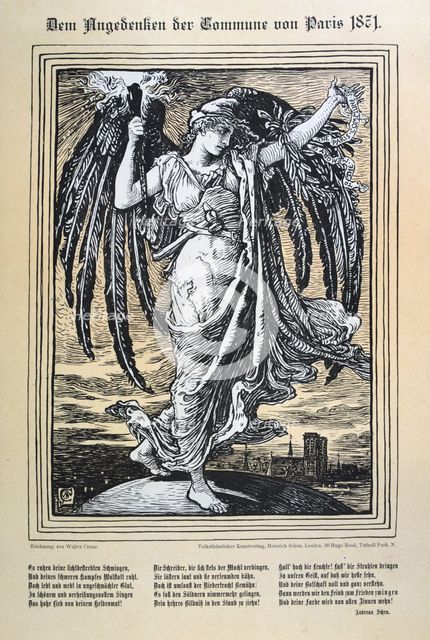 German allegory of the Paris Commune, 1871.  Artist: Anon
