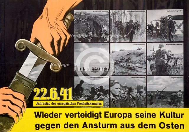 German anti-communist propaganda poster, c1941-c1945. Artist: Unknown