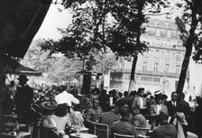 German army officers relaxing outside the Cafe de la Paix, Paris, June 1940