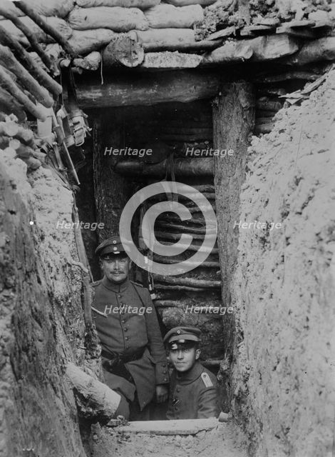 German Bomb-proof shelter, 5 yards deep, between c1915 and 1916. Creator: Bain News Service.