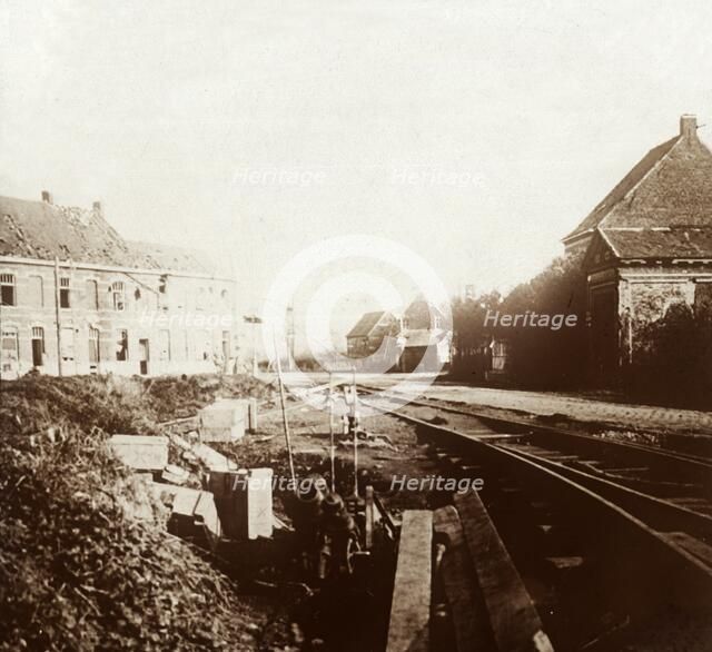 German cannons, Roeselare, Flanders, Belgium, c1914-c1918. Artist: Unknown.