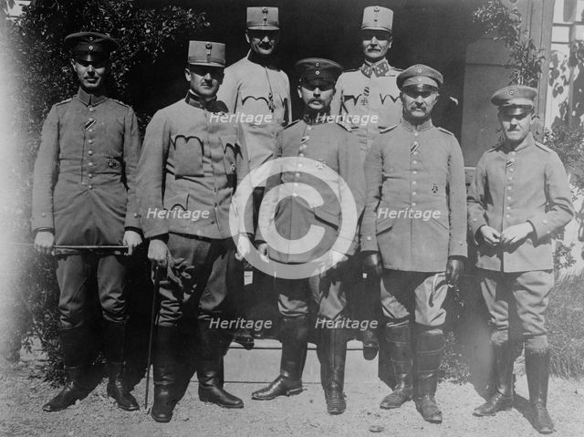 German Commanders awarded Iron Cross: Gen. Stolzman, Lt. Purtscher, Maj..., between c1910 and c1915. Creator: Bain News Service.