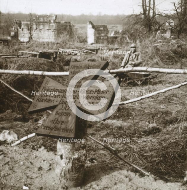 German common grave, c1914-c1918. Artist: Unknown.