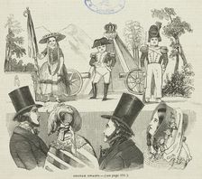 German Dwarfs at exhibition at the Egyptian Hall, 1844. Creator: Unknown