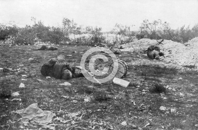 German dead, Second Battle of Champagne, France, September 25-November 6 1915. Artist: Unknown