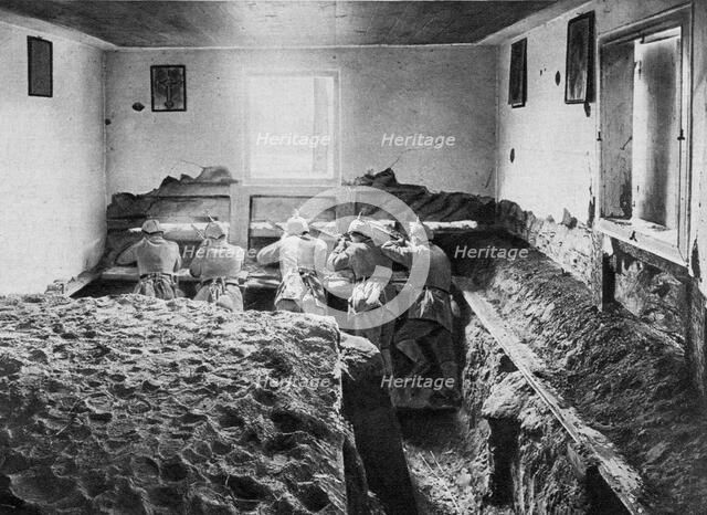 German defensive position on the Vistula, Poland, World War I, 1915. Artist: Unknown