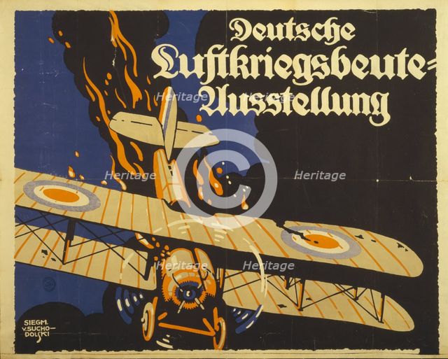 German exhibition of the spoils of air war, 1918. Creator: Suchodolski, Siegmund von (1875-1935).