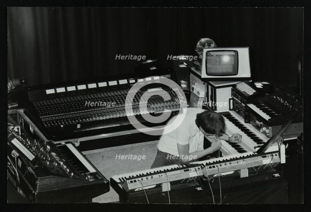 German electronic musician Klaus Schulze at the Forum Theatre, Hatfield, Hertfordshire, 1983. Artist: Denis Williams