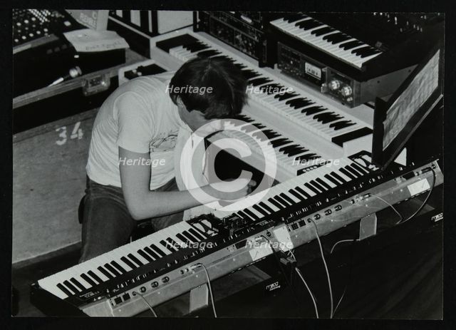 German electronic musician Klaus Schulze at the Forum Theatre, Hatfield, Hertfordshire, 1983. Artist: Denis Williams