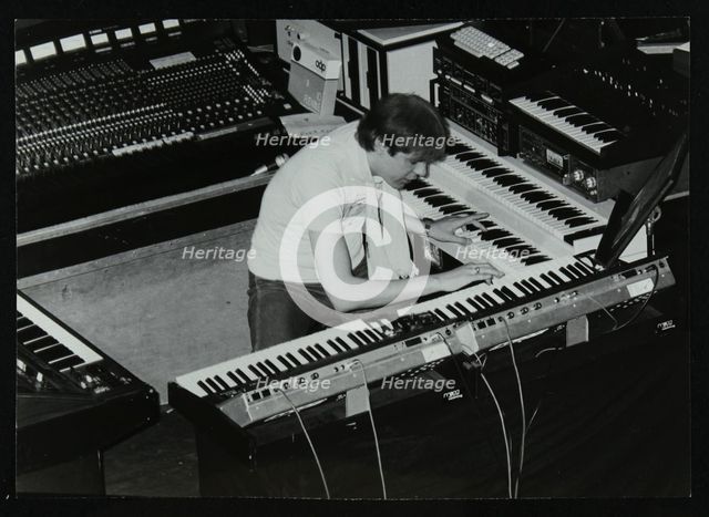 German electronic musician Klaus Schulze at the Forum Theatre, Hatfield, Hertfordshire, 1983. Artist: Denis Williams