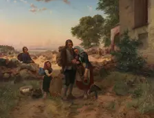 German Emigrants at the Churchyard, 1846. Creator: Carl Wilhelm Hubner