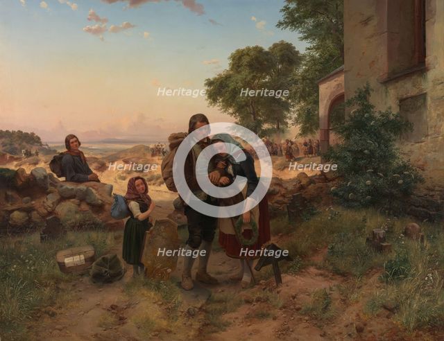 German Emigrants at the Churchyard, 1846. Creator: Carl Wilhelm Hubner.