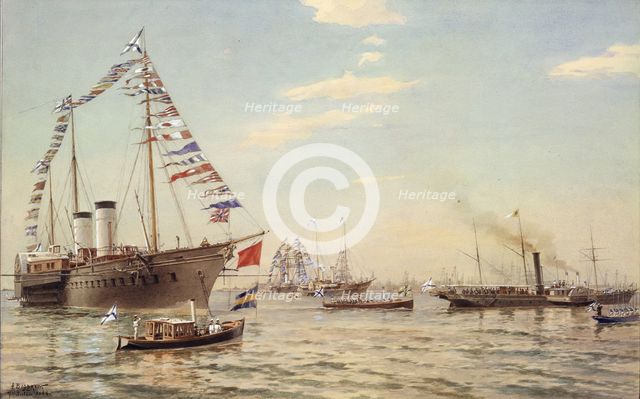 German Emperor William II visiting Kronstadt in July 1888, 1888. Artist: Beggrov, Alexander Karlovich (1841-1914)
