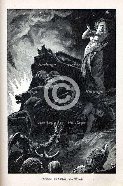 German Funeral Sacrifice, 1882. Artist: Anonymous  