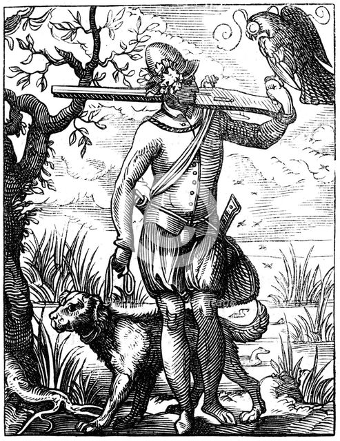 German falconer, 16th century (1849).Artist: Jost Amman