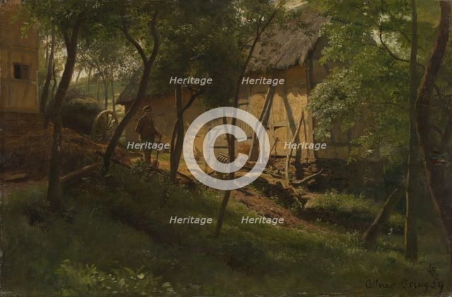 German Farm, 1859. Creator: Hans Gude.