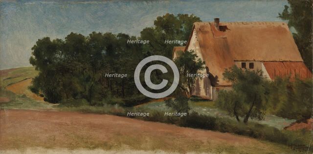 German Farmhouse by a Road, 1863. Creator: Hjalmar Munsterhjelm.