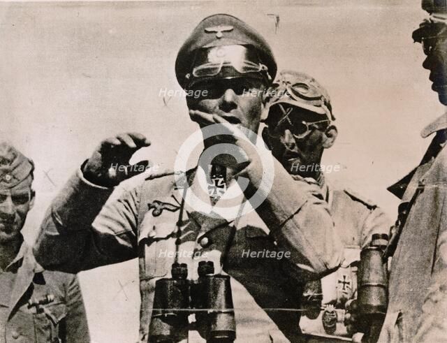 German Field Marshal Erwin Rommel at El Alamein, Egypt, World War II, 1942. Artist: Unknown
