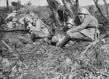 German field telephonist, Somme, France, World War I, 1916