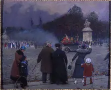 German flag carried to the Invalides, c1914. Creator: Jean Beraud