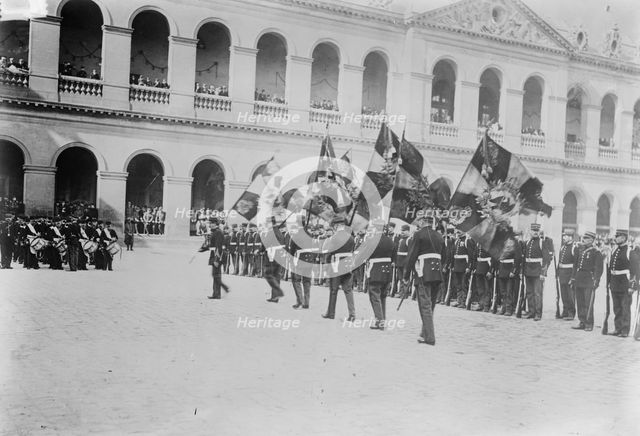 German flags received at Invalides, Paris, 27 Oct 1914. Creator: Bain News Service.