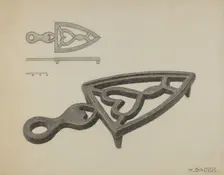 German Flat-iron Holder, c. 1938. Creator: Herman Bader