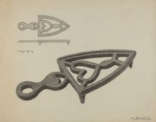 German Flat-iron Holder, c. 1938. Creator: Herman Bader