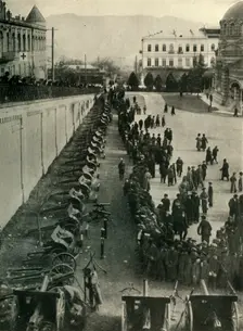 German guns captured by the Russian army, First World War, c1915, (c1920). Creator: Unknown
